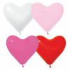 Сердце  (12"/30 см) Ассорти (розовый, красный, белый, фуше) пастель, S 100 шт.